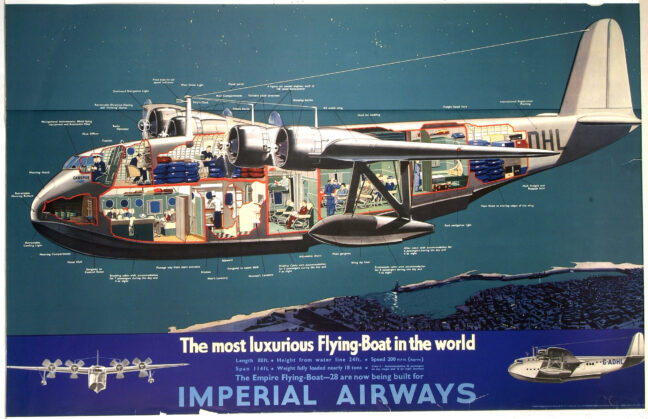 cutaway illustration flying boat