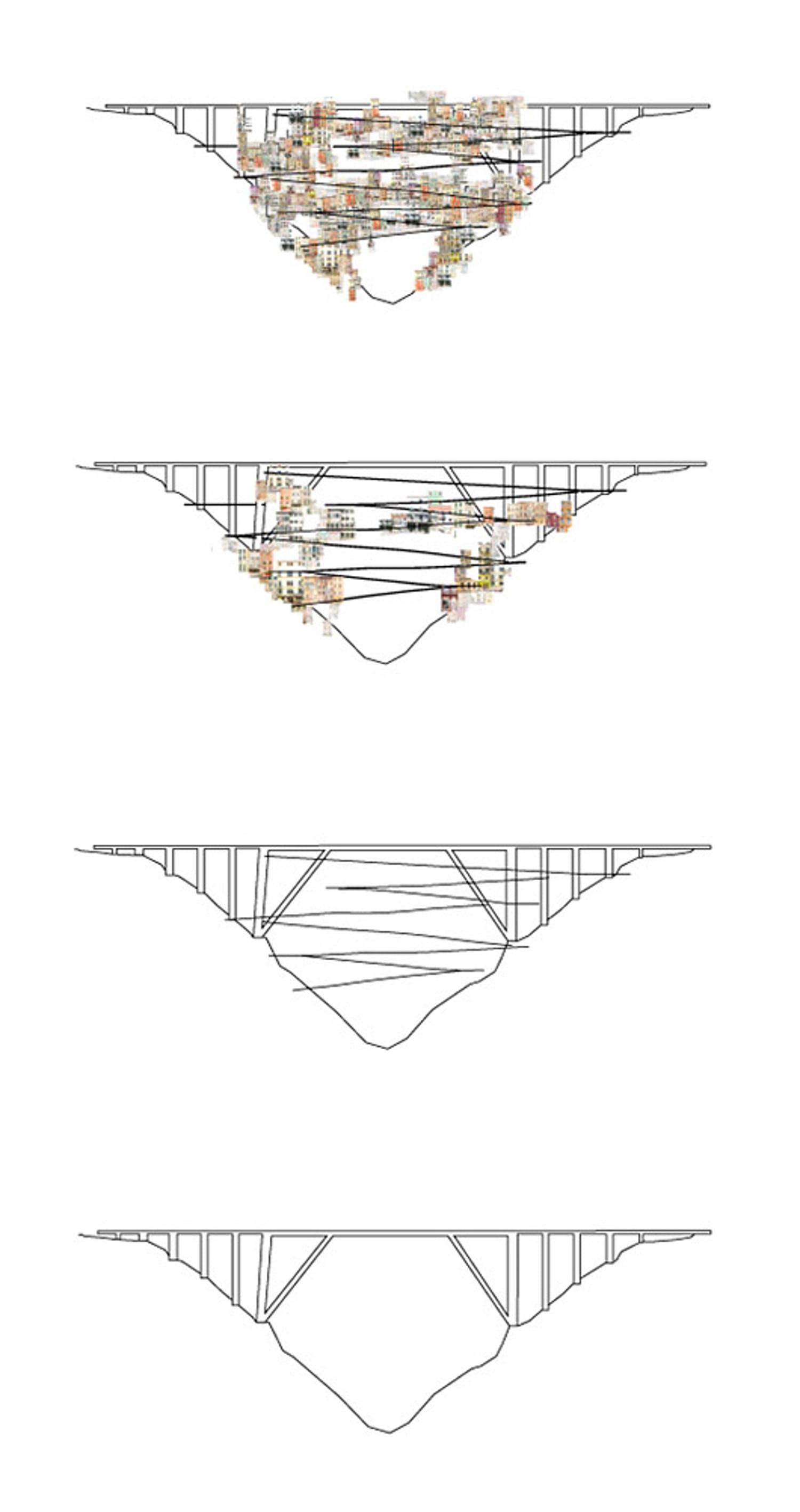 parasitic city takes root on the foundations of a highway bridge 4