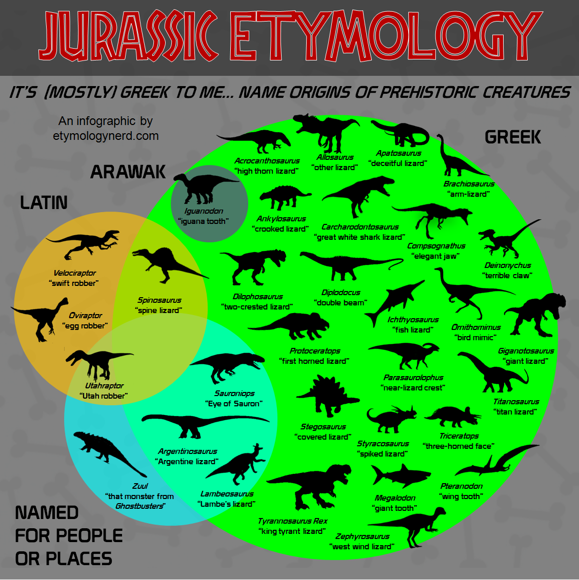 Jurassic Etymology: Name Origins of Dinosaurs 1 Jurassic Etymology: Name Origins of Dinosaurs