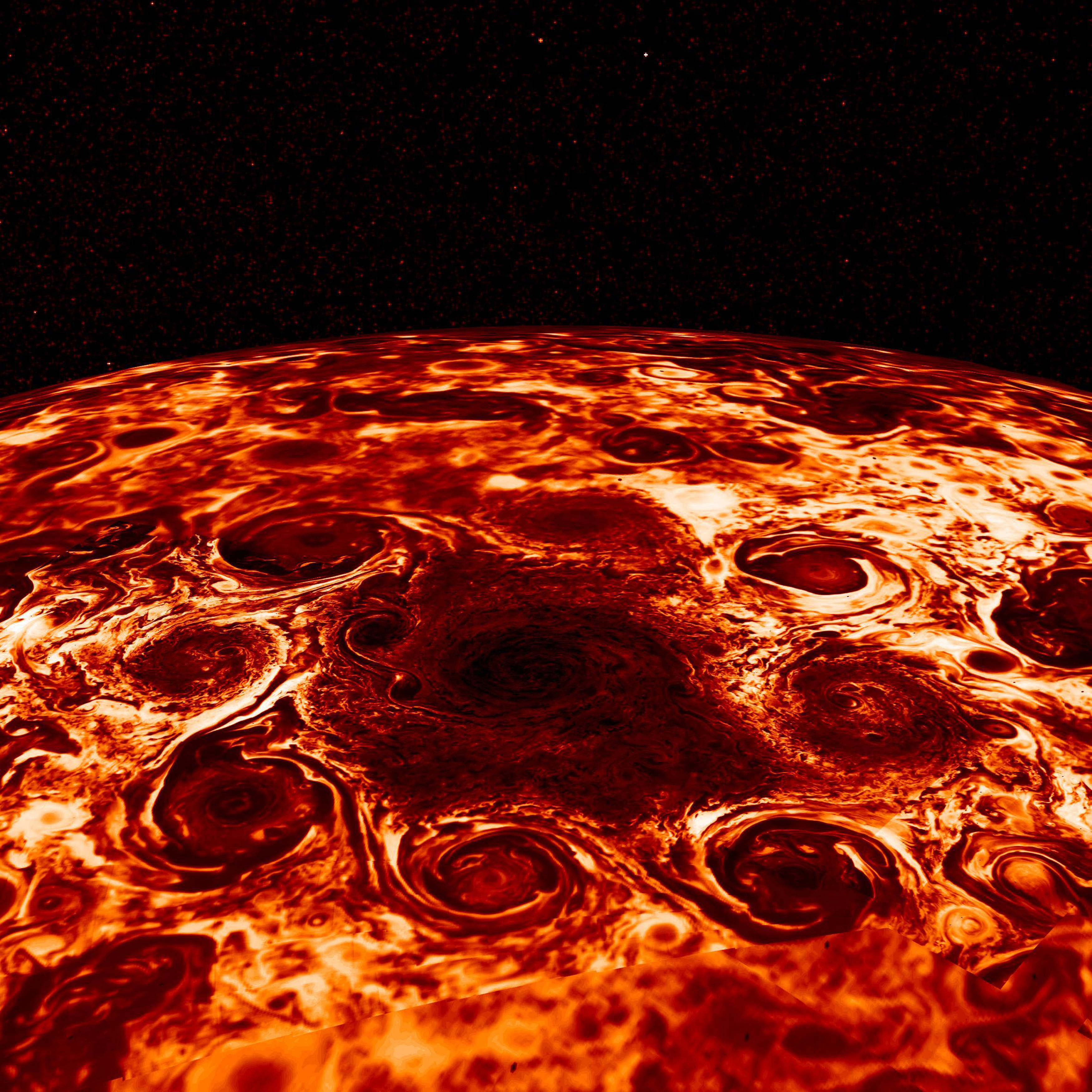 jupiter images juno cyclones
